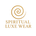 Spiritual Luxe Wear logo featuring krystal spiral above gold serif typography